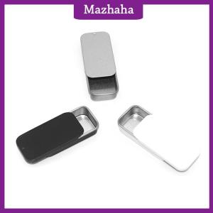 Mazhaha กล่องดีบุกขนาดเล็กกล่องดีบุกรูปทรงสี่เหลี่ยมผืนผ้ากล่องเก็บยาเม็ดแบบกดทำจากดีบุก