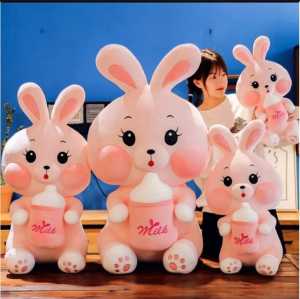 Boneka rabbit lucu pegang dot susu / boneka kelinci bottle milk