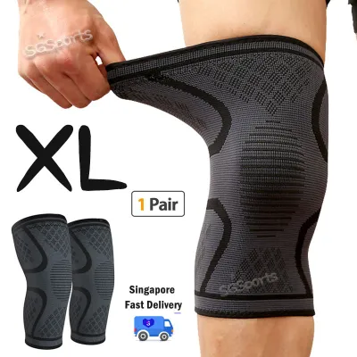 Compression Knee Guard (1 Pair) Breathable Anti Slip Elastic Knees Brace Support Sleeve Stabilizer Wraps Pads Sleeves for Arthritis Running Joint Pain Relief Injury Recovery Basketball Football Soccer Crossfit Squats Workouts Sports For Men & Women
