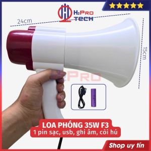 Loa Bán Hàng Rong Cầm Tay Công Suất Lớn 35W Ghi Âm Loa Phóng Thanh Pin Sạc Usb Thẻ Nhớ - H2Pro Tech