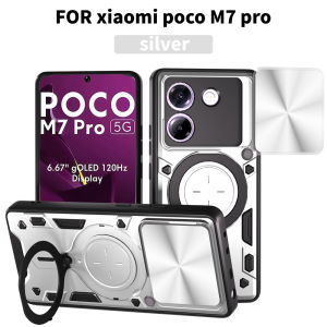 For Xiaomi POCO X5 X6 X7 F5 F6 F7 M6 M7 Pro Ultra 4G 5G Armor Heavy Duty Case Ring Sliding Window Protection Cover