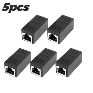 Black Rj45 Connector Female To Female Network Ethernet Lan Connector Adapter Coupler