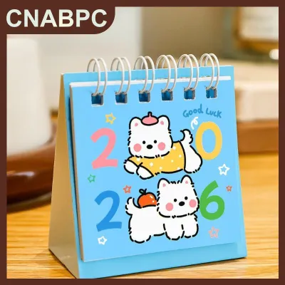 CNABPC Năm 2026 đơn giản Ins bàn nhỏ lịch dễ thương phim hoạt hình con chó lịch xách tay Túi lịch trình máy tính để bàn trang trí quà tặng