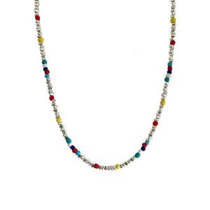 Colorful Stacking Bead Chokers Necklace Designs With Sturdy Alloy for Versatile Fashion Statements