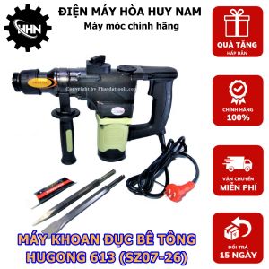 Máy Khoan Đục Betong HUGONG 613 (SZ07-26) - Công Suất 1050W - Tặng Kèm 2 Mũi Đục - HÀNG CHÍNH HÃNG - BẢO HÀNH TOÀN QUỐC