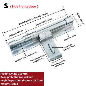 Heavy Duty Barrel Bolts Latch18mm Solid Steel Shafting Door Bolt Lock ForWarehouse Garden GatesContainer Truck