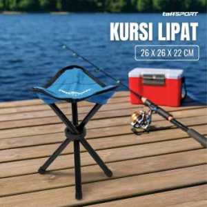 TaffSPORT Kursi Lipat Memancing Folding Legged Beach Stool Chair - A0003 - Blue