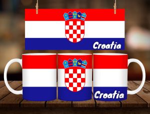 * 1 PC MUG WITH BOX * CROATIA FLAG MUG DESIGN 11oz with BOX SOUVINER MUG