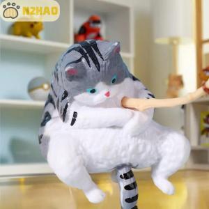 N2HAO ใหม่1 2ชิ้นถังปลาแขวนแมวสุดสร้างสรรค์ของตกแต่งภูมิทัศน์ตู้ปลารูปปั้นขนาดเล็ก