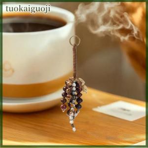 tuokaiguoji พวงกุญแจห้อยเชือกสำหรับผู้หญิงพวงกุญแจรถนำโชคกระเป๋าเป้สะพายหลังประดับลูกปัด