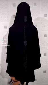 ฮีญาบฝรั่งเศสปิดหน้าในตัวผ้าอาบาย่า ทรงไข่ทรงหน้าอัดกาว แบรนด์nanee