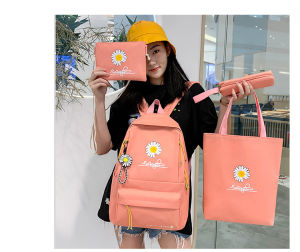 School bag for women 4-piece set middle school student large capacity backpack female student multifunctional backpack for girls