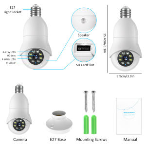 Máy ảnh giám sát không dây điện gia đình WiFi 5G dual frequency lamptee 360 cloud lắc đầu máy ảnh bóng đèn