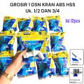 GROSIR!! Keran PVC 1 BOX 12 pcs Model Engkol 1/2" DAN 3/4" Inch HSS - KRAN PVC HSS PUTAR KIRI KANAN - KERAN AIR TEMBOK. 