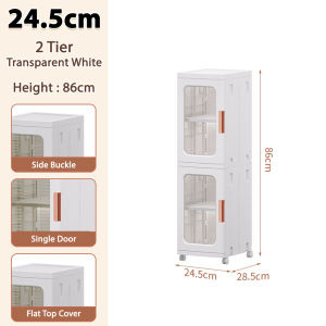 Little Carpenterr Stackable Storage Cabinet Foldable Narrow Storage Box Slim Rack Almari Organizer Rack Rak Penyimpanan