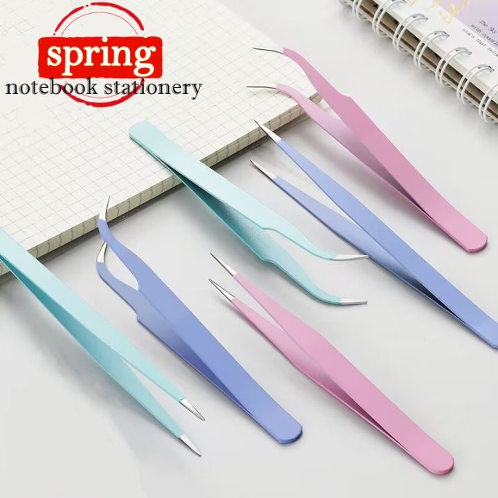 1pcs Macaron Tweezer Stainless Steel Straight And Curved Nippers 