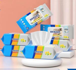 DXUU Tisu Basah Dapur Isi 80 Lembar Pembersih Minyak Praktis Kain Lap Basah Serbaguna Tissue Multifungsi Kitchen Wipes