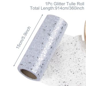 10Yard/Roll Christmas Powder Ribbon Glitter Powder Gauze Fabric Sequin Tulle Roll DIY Wedding Birthday Xmas Party Decoration