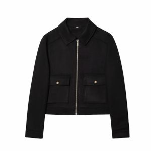 Womens Zipper Jacket Coat New Winter Long Sleeve Pocket Outerwear Coat Short Street Elegant Womens Jacket2026