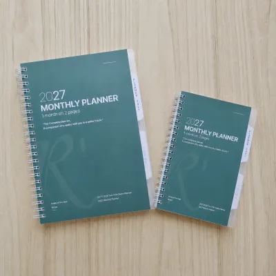 Rfillae A5/A6 Wire-O Binder 1 Month on 2 Pages Planner Diary (2027)
