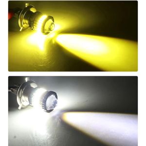H4 LED Moto H6 BA20D P15D T19 LED Motorcycle Headlight Bulbs Angel Devil Eye Lens White Yellow Hi Lo Lamp Scooter Accessorie 20000Lm