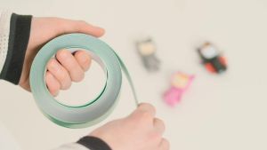 GAUDER Self-Adhesive Metal Tape - Ideal for Tonie Figures & Shelves - Holding Surface for Magnets - Ferrous Tape with Foam Adhesive - Thin Metal Steel Strip (20 ft x 1.4 in)