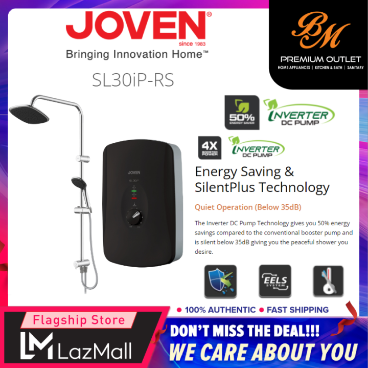 JOVEN Rain Shower Inverter DC Pump Instant Water Heater with Energy ...