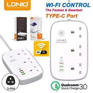 LDNIO Smart Wifi Plug extension power Socket 10A Power Switch Remote Control support Alexa Speaker Google Home Assistant Voice Control UK Plug USB Socket PD 30W & QC3.0