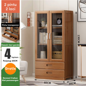 rak buku/Lemari Bambu/Rak buku pintu Changhong/Rak Serbaguna/Cabinet Minimalis bambu