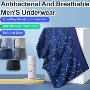 Antibacterial Breathable Mens Underwear Cotton Breathable Comfortable Seamless Panties Mens Summer Boxer Briefs