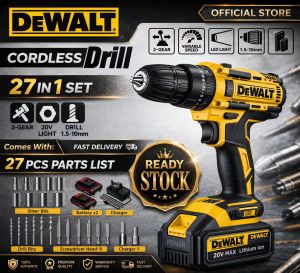 🔥10.10 BIG PROMO🔥DEWALT Cordless Hand Drill Electric Screwdriver Power Drill Impact Drill With LED Light