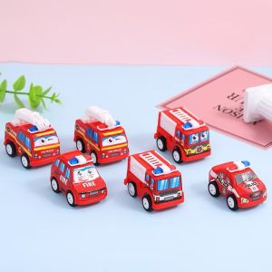 【Local Seller】Mini Fire Truck Engineering Truck Children Clockwork Truck Car Model Childrens Toys Pull Back Fire Truck