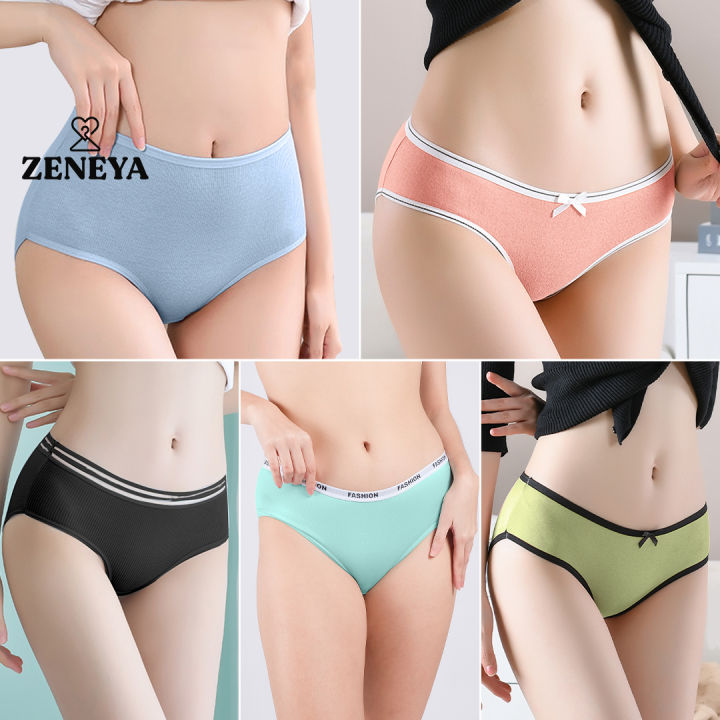 Set of 3 pcs) Zeneya Cotton Series Underwear Collection 2 For Women  stretchable panty panties for womens premium quality breathable comfortable  ladies teen undies set trendy inner wear bikini underpants lingerie