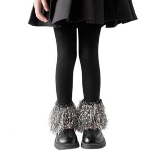 2025 Spring Wear Trendy Tights for Girls Solid Color Bottoming Pants Fashionable Leggings with Lovely Thick Tassels