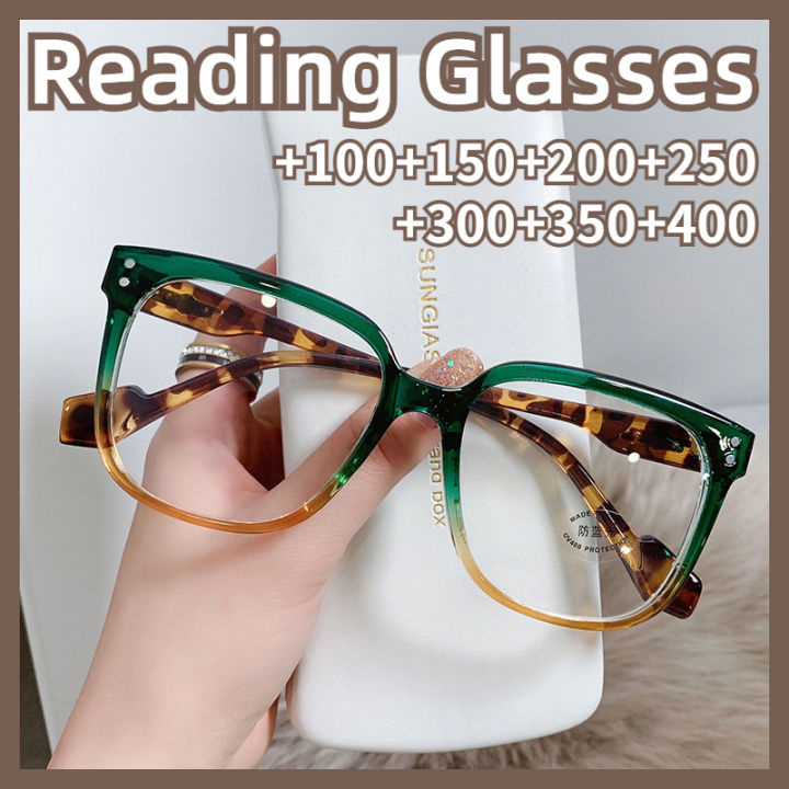 GS Korean Style Fashion Color Anti Radiation Glasses for Women with Degrees Oversized Big Square