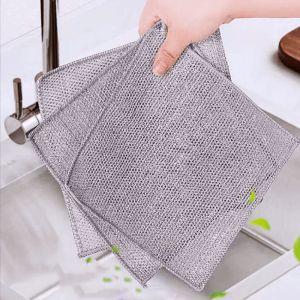Set 5 khăn lau bếp kim loại giẻ rửa bát chén dĩa xoong nồi đồ gia dụng chống bám dính M82