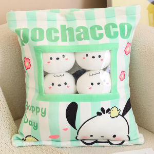 JOJO CASTLE Sanrio A Bag of Cinnamoroll Kuromi My Melody Pochacco Plush Toy Creative Japanese Style 6pcs Doll in a Bag Plushies Home Decor Gifts Girl Children