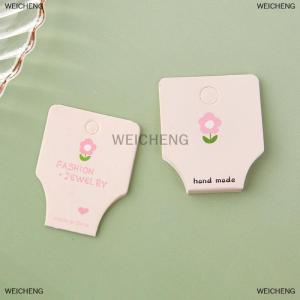 [COD] WEICHENG 50PCS Pink Flower Fold Packing Cardboard Display Cards For Handmade Necklace Bracelet Headwear Hairband Retail Hanging Labels