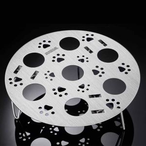 MEZCJ Round Stainless Steel Steaming Grid High Foot Stand Thickened Folding Steamed Egg Rack Universal Practical Kitchen Cooking Rack Kitchen Supplies