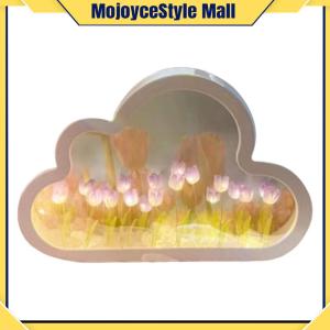 Handmade Cloud Tulip Night Lights DIY Material Package Cloud Tulips Flowers Lamp Valentines Day Gifts Home Decor for Bedroom