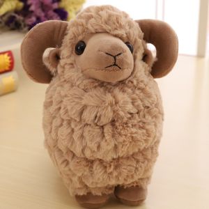 GONOVO Sừng lớn Búp bê nhồi bông hình con dê Bông PP 25/35cm Móc khóa con dê Đồ chơi búp bê Đáng yêu Đồ chơi nhồi bông cừu Quà tặng trẻ em
