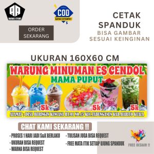 Cetak Spanduk Cetak Banner ANEKA POP ICE ES BUAH & ES CENDOL Ukuran 200X80 Bisa Request