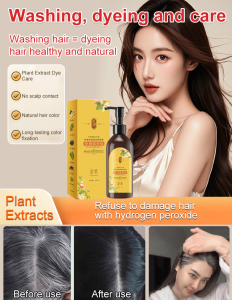 ❤️Popular Single Dose Petal Hair Dye 单剂花瓣染发剂/Single-Dose Floral Hair Dye/Bubble Hair Dye To Cover Gray Hair/Silky And Smooth Hair Dye/Non-Damaging Plant-Based Hair Dye/Multi-Plant Extract Bubble Hair Dye