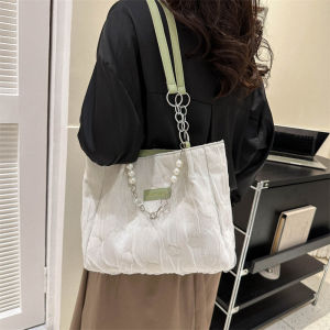 Tas Tote Wanita 2025 Kapasitas Besar Kanvas High-End Trendi Musim Panas – Tas Bahu Siswa & Bepergian