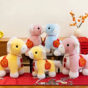 BWNTIX 25/33 ซม. ตุ๊กตาม้า จี้พู่ สร้างสรรค์ จี้สัตว์นุ่ม ตลก ตุ๊กตามาสคอต ฟิกเกอร์ม้าโพนี่ราศี ปีม้า