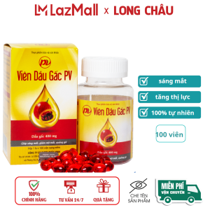 Viên dầu gấc PV sáng mắt tăng thị lực giảm khô mổi mắt hộp 100 viên