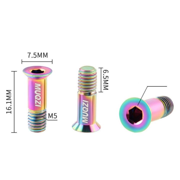 CUISINE 2PCS Vít M5 Vít bánh xe đua Cùi đề phía sau Hợp kim Titan Bu ...