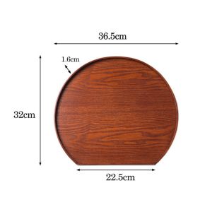 MNTT 1 pcs Half Round Tableware Natural Solid Storage Dinner Plate Serving Tray Kitchen Supplies Semicircle Tray