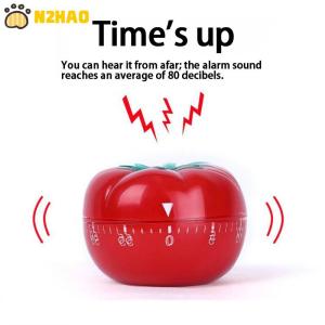 【N2HAO】 Tomato Timer Electronic Kitchen Reminder Pomodoro Mechanical Countdown Alarm Kitchen Cooking Tool Game Timer Clock