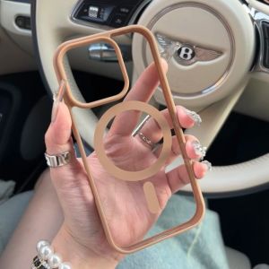 Desert gold acrylic magnetic phone case for iPhone X XR XS 11 12 13 14 15 16 Pro Max Plus Colored acrylic magnetic hard cover for iPhone16Promax case